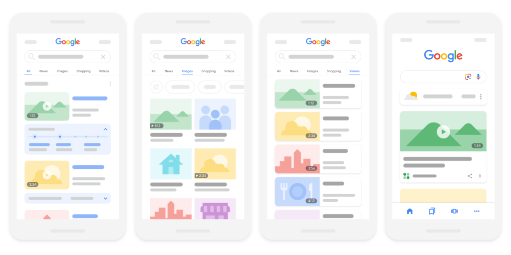 pantallas de ggogle con las recomendaciones de posicionamiento IA