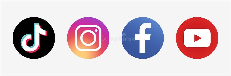4 logos diferentes de redes sociales que ahora pueden ser medidas con Google Search Console, instagram, tiktok, youtube y X